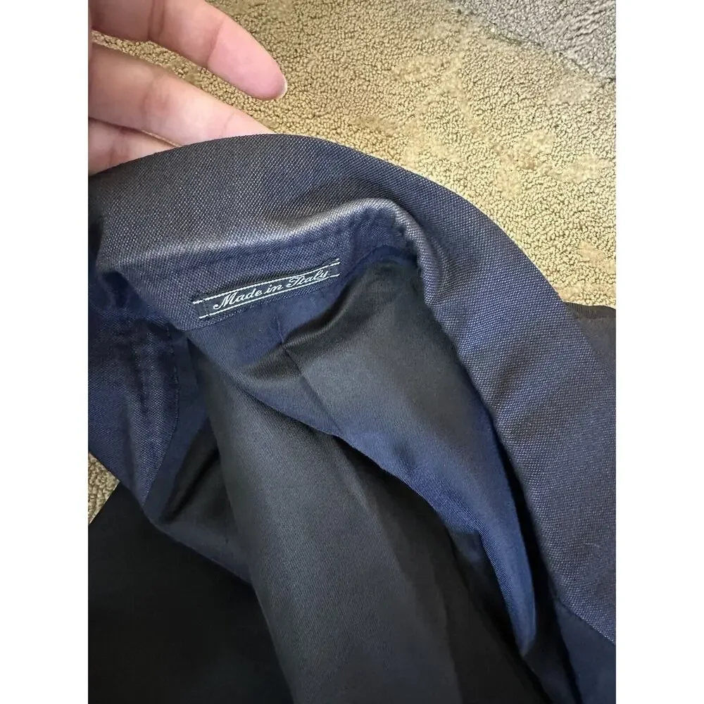 Ermenegildo Zegna Bashford Tuxedo Blazer Mens 56 Wool Silk 1 Button Jacket Black